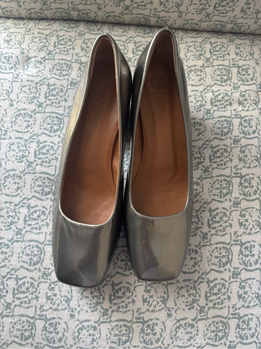 COCLICO Metallic Silver Square-Toe Pumps - Picture 5 of 5